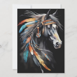 Abstract Colourful Horse Card