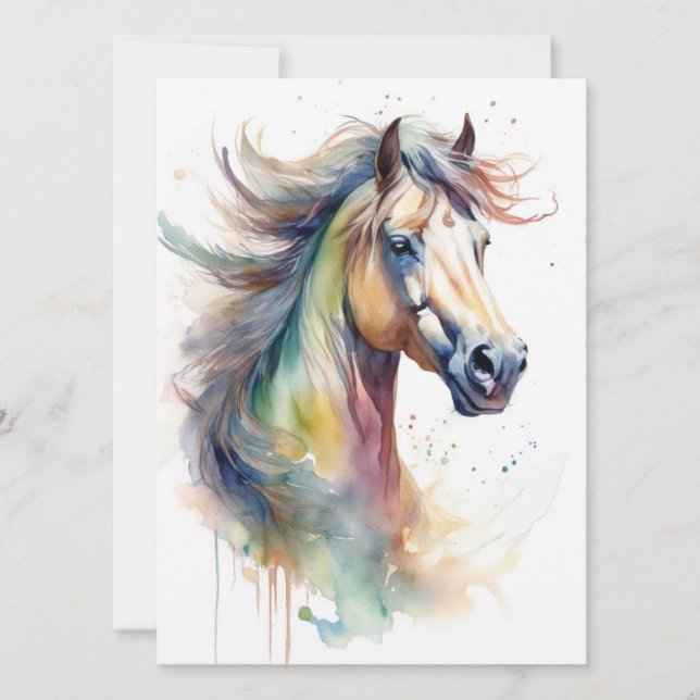 Abstract Colourful Horse  Card (Front)