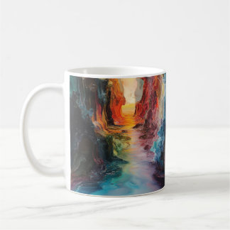 Abstract Colourful Landscape Mug, Unique Art Coffe Coffee Mug