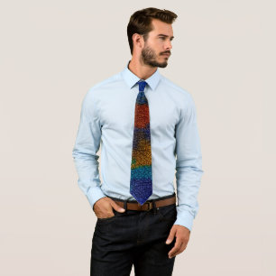 Abstract Colourful Leather #30 Tie