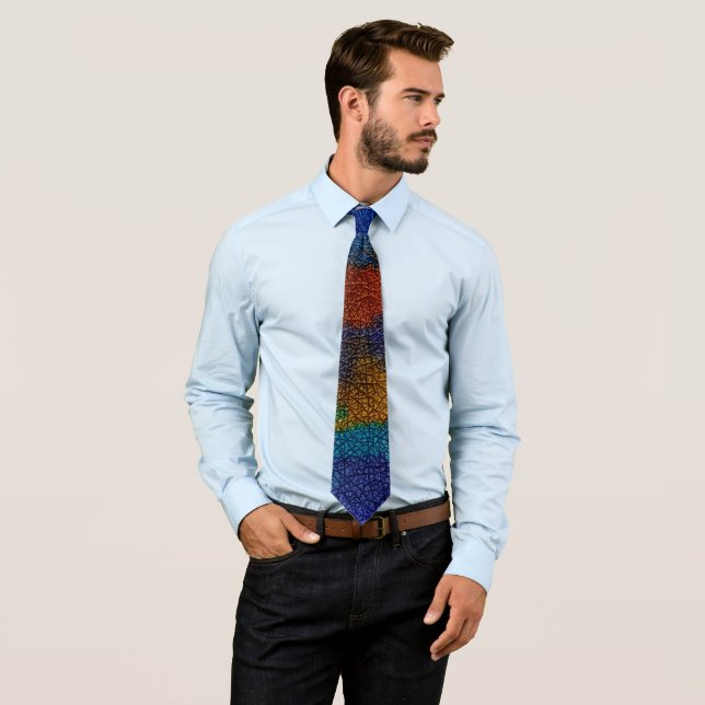 Abstract Colourful Leather #30 Tie (In Situ)