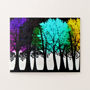 Abstract Colourful Leaves For Children Jigsaw Puzzle