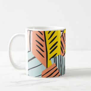 Abstract colourful leaves, nature pattern. coffee mug