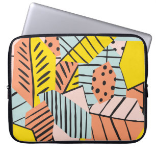 Abstract colourful leaves, nature pattern. laptop sleeve