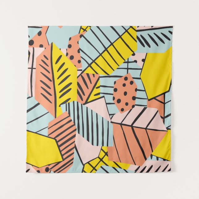 Abstract colourful leaves, nature pattern. tapestry (Front)