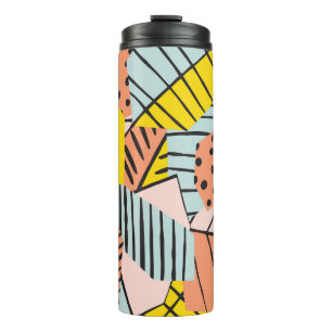 Abstract colourful leaves, nature pattern. thermal tumbler