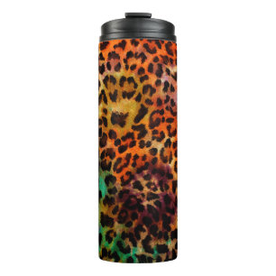 abstract colourful leopard texture pattern thermal tumbler