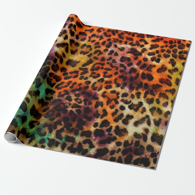 abstract colourful leopard texture pattern wrapping paper (Unrolled)