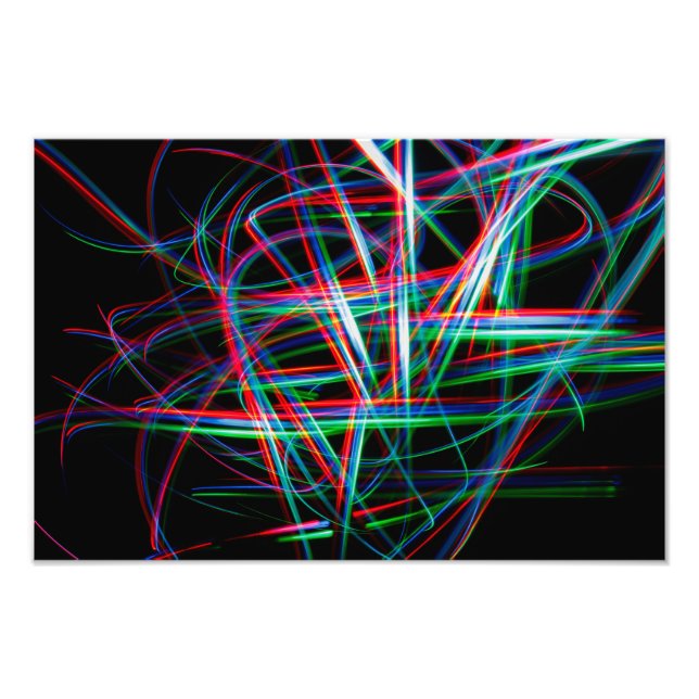 Abstract colourful light streaks photo print (Front)