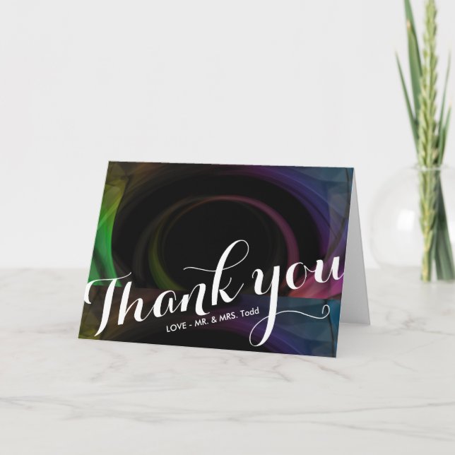 Abstract Colourful Light | WEDDING THANK YOU CARD (Front)