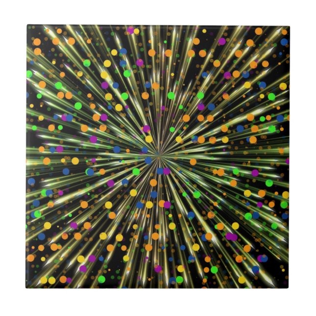 Abstract Colourful Lights - Beautiful Tile (Front)