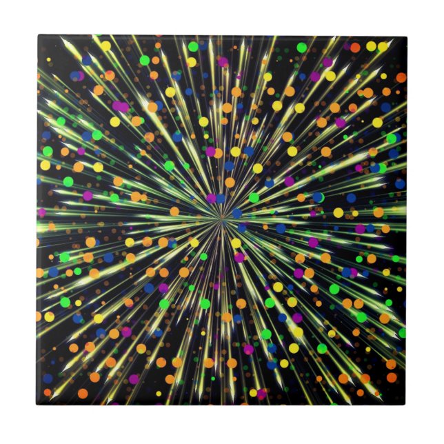 Abstract Colourful Lights - Beautiful Universe Tile (Front)