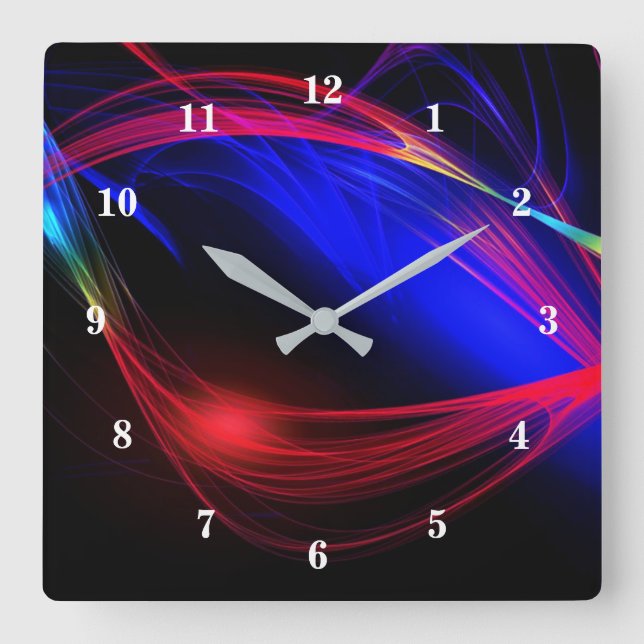 Abstract Colourful Lights - Beauty Square Wall Clock (Front)
