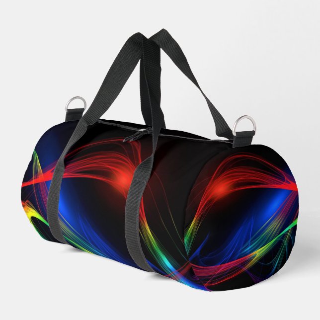 Abstract Colourful Lights Duffle Bag (Left Corner)