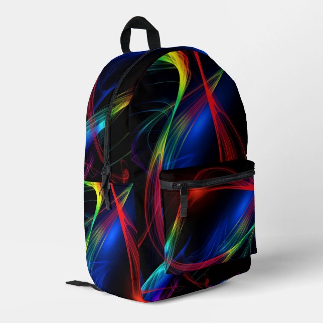 Abstract Colourful Lights Pattern Backpack (Back Corner Left)