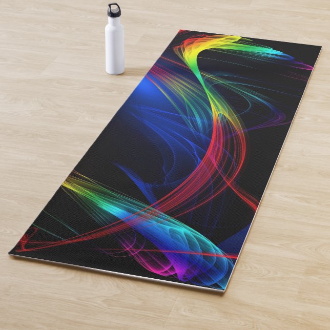 Abstract Colourful Lights Yoga Mat (In Situ)