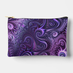 Abstract Colourful Lilac & Violet Spiral Pattern Accessory Pouch
