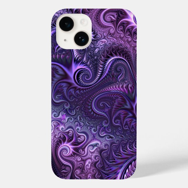 Abstract Colourful Lilac & Violet Spiral Pattern Case-Mate iPhone Case (Back)