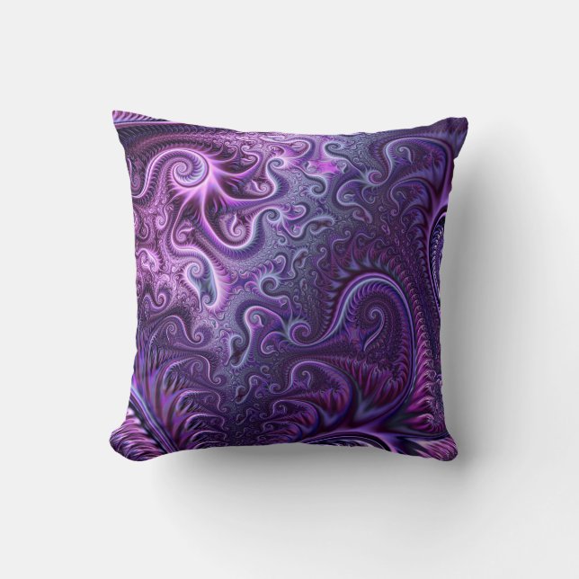 Abstract Colourful Lilac & Violet Spiral Pattern Cushion (Front)