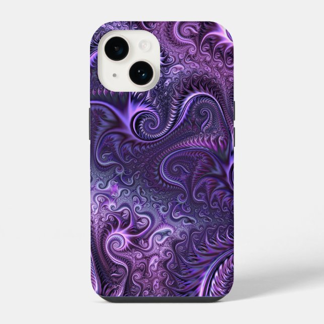 Abstract Colourful Lilac & Violet Spiral Pattern iPhone Case (Back)