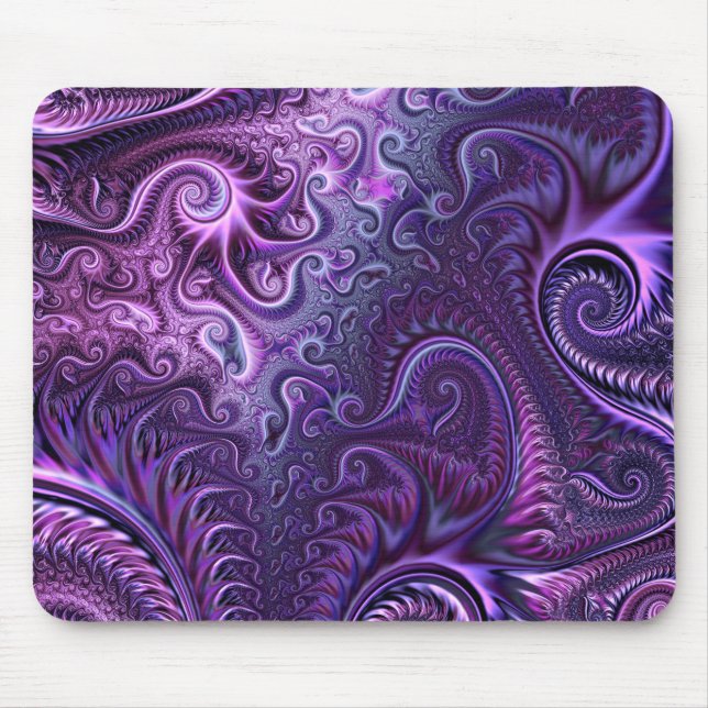 Abstract Colourful Lilac & Violet Spiral Pattern Mouse Mat (Front)