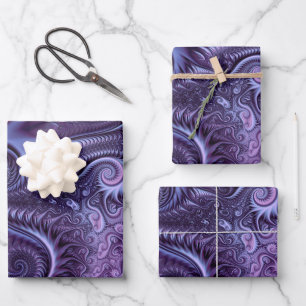 Abstract Colourful Lilac & Violet Spiral Pattern Wrapping Paper Sheet