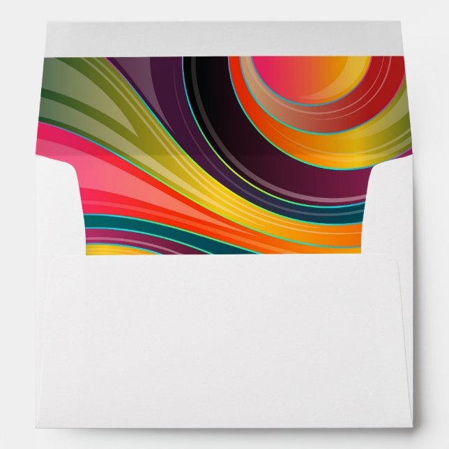 Abstract Colourful Lined Envelope (Back (Bottom))