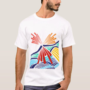 Abstract Colourful Lines Throw Pillow Modern Geo T-Shirt