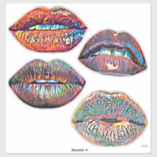 Abstract Colourful Lips Makeup Art