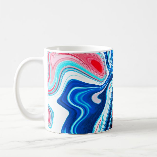 Abstract colourful liquid marble texture coffee mug (Left)