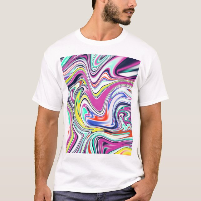 Abstract colourful liquid painting shirt (Front)