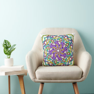 Abstract Colourful Mandala Cushion