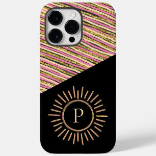 Abstract Colourful Modern Monogram Pink Yellow Gol Case-Mate iPhone 14 Pro Max Case