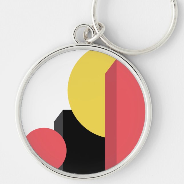 Abstract, colourful, modern, simple, vibrant desig key ring (Front)