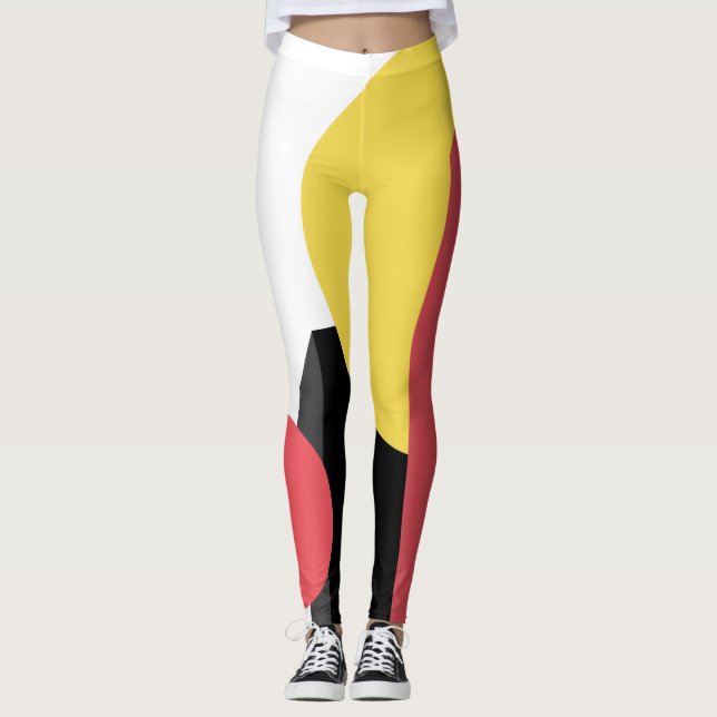 Abstract, colourful, modern, simple, vibrant desig leggings (Front)