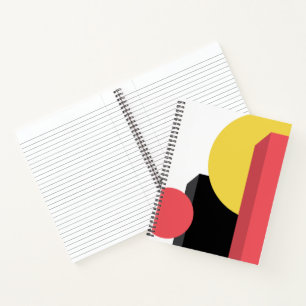 Abstract, colourful, modern, simple, vibrant desig notebook