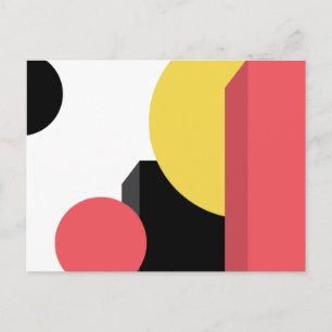 Abstract, colourful, modern, simple, vibrant desig postcard