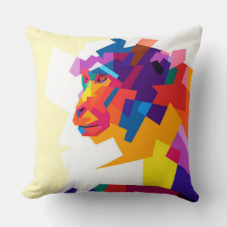 Abstract Colourful Monkey | Modern Artwork  Cushion