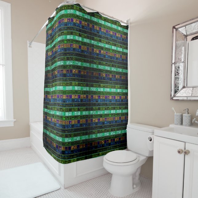 Abstract Colourful Mosaic Stained Glass #10 Shower Curtain (In Situ)