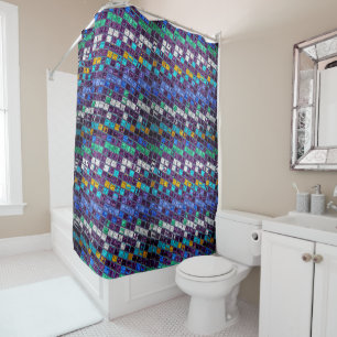 Abstract Colourful Mosaic Stained Glass #5 Shower Curtain