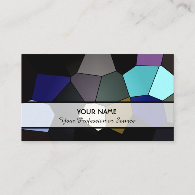 Abstract colourful mosaic tiles pattern business c card (Front)
