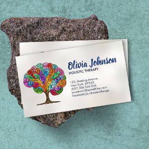 Abstract Colourful Mosaic Tree Business Card