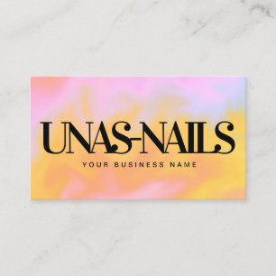 Abstract Colourful Nail Technician Business Card