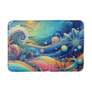 Abstract Colourful Ocean Sea Bath Mat