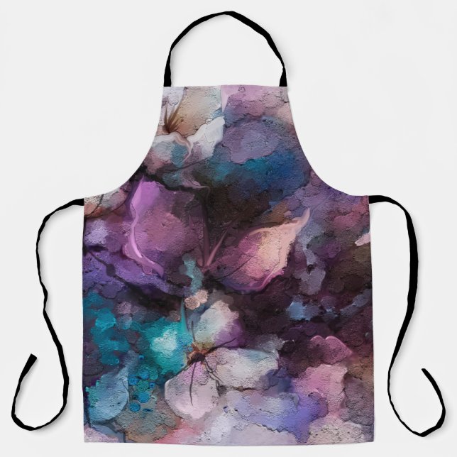 Abstract colourful oil, acrylic painting of spring apron (Front)