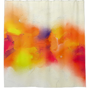 Abstract colourful oil painting on canvas texture. shower curtain