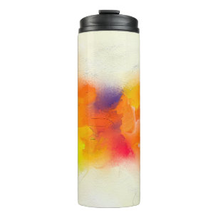 Abstract colourful oil painting on canvas texture. thermal tumbler