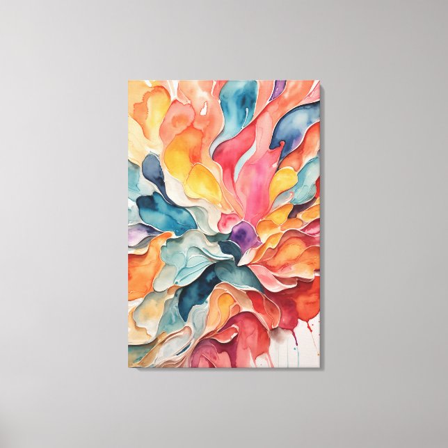 Abstract Colourful Oil Paintings Canvas Print (Front)