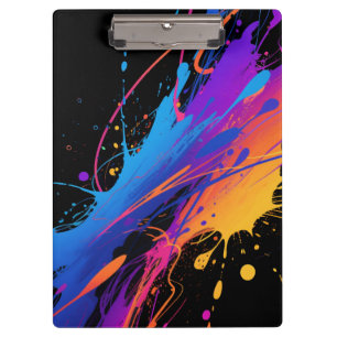 Abstract Colourful Paint Splatter Background Clipboard