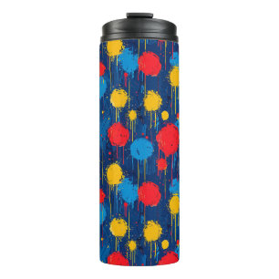 Abstract Colourful Paint Splatters Thermal Tumbler
